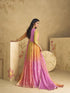 Multi Real Georgette Anarkali Dress 192443 Closure View