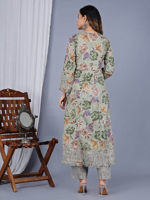 Multi Cotton Pant Suit 192445 Back View