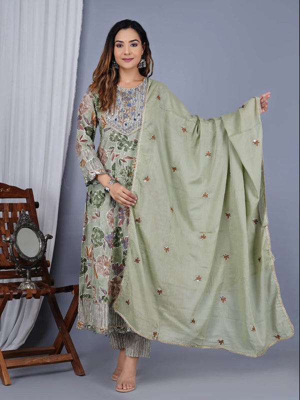 Multi Cotton Pant Suit 192445