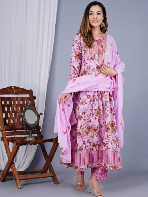 Multi Cotton Pant Suit 192446