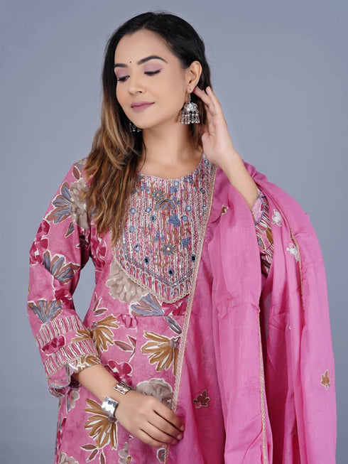 Multi Cotton Pant Suit 192447 Salwar Kameez