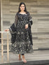 Black Georgette Anarkali Dress 192498 Closure View