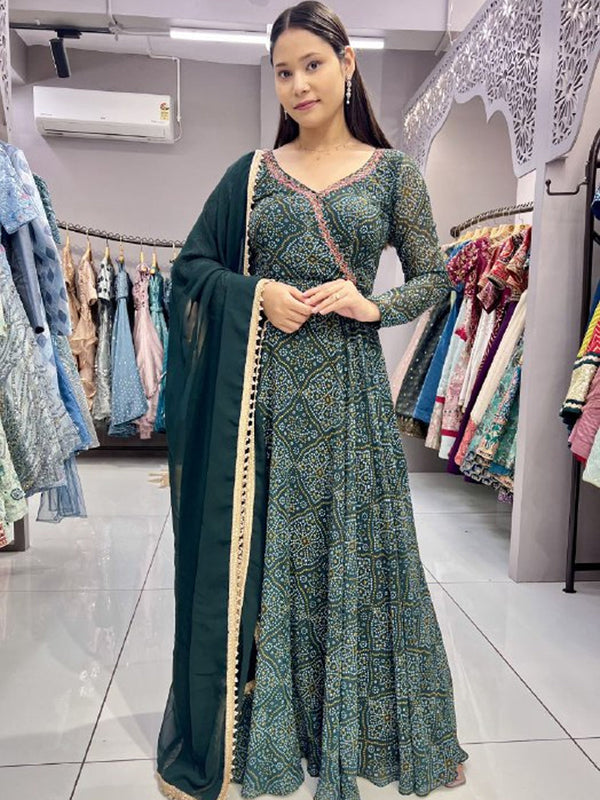 Green Georgette Anarkali Dress 192501