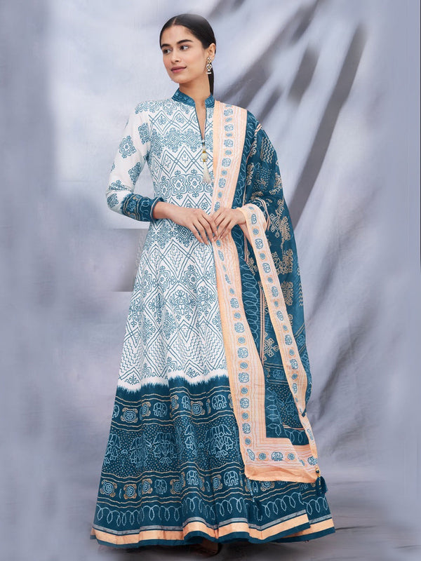 Multi Slub Cotton Anarkali Dress 192509