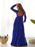 Navy Blue Premium Festive Wear Heavy Pure Soft Fox Georgette Gown Collection