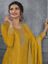 Yellow Dola Jacquard Silk Palazzo Suit 192610 Closure View