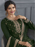 Mehendi Green Dola Jacquard Silk Palazzo Suit 192611 Closure View