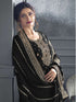 Black Dola Jacquard Silk Palazzo Suit 192615 Closure View