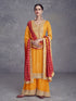 Mustard Heavy Chinon Silk Palazzo Suit 192616