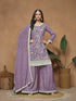 Light Purple Chinon Palazzo Suit 192631