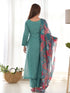 Sea Green Pure Viscose Pant Suit 192654 Back View