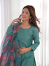 Sea Green Pure Viscose Pant Suit 192654 Salwar Kameez