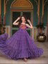 Purple Navratri Special Heavy Readymade Faux Georgette Gown Collection Closure View