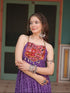 Purple Navratri Special Heavy Readymade Faux Georgette Gown Collection Back View