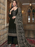 Black Heavy Georgette Palazzo Suit 192690