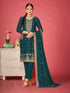 Teal Vichitra Blooming Pant Suit 192699