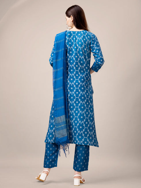 Royal Blue Rayon Pant Suit 192751 Salwar Kameez