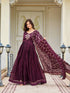 Wine Pure Rangoli Anarkali Dress 192764 Back View