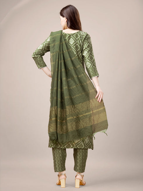 Mehendi Rayon Pant Suit 192780 Salwar Kameez