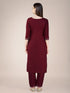 Maroon Cotton Blend Pant Suit 192811 Salwar Kameez