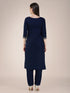 Navy Blue Cotton Blend Pant Suit 192814 Salwar Kameez