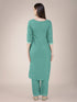 Teal Cotton Blend Pant Suit 192816 Salwar Kameez