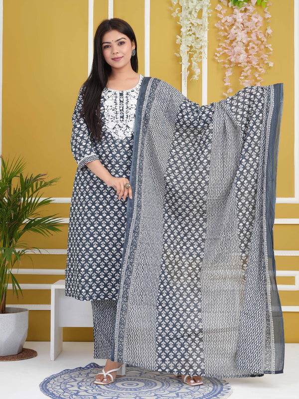 Multi Rayon Cotton Pant Suit 192839