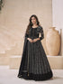 Black Real Georgette Anarkali Dress 192851