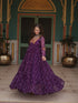 Purple Navratri Special Heavy Readymade Faux Georgette Gown Collection Closure View
