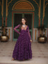 Purple Navratri Special Heavy Readymade Faux Georgette Gown Collection
