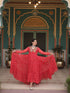 Red Navratri Special Heavy Readymade Faux Georgette Gown Collection