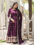 Purple Faux Blooming Anarkali Dress 192884 Closure View