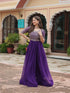 Purple Premium Festive Wear Readymade Faux Blooming Gown Collection