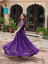 Purple Premium Festive Wear Readymade Faux Blooming Gown Collection Back View