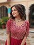 Rani Pink Premium Festive Wear Readymade Faux Blooming Gown Collection Salwar Kameez