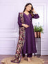 Purple Russian Silk Pant Suit 192889 Closure View