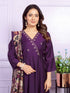 Purple Russian Silk Pant Suit 192889 Back View