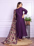 Purple Russian Silk Pant Suit 192889 Salwar Kameez