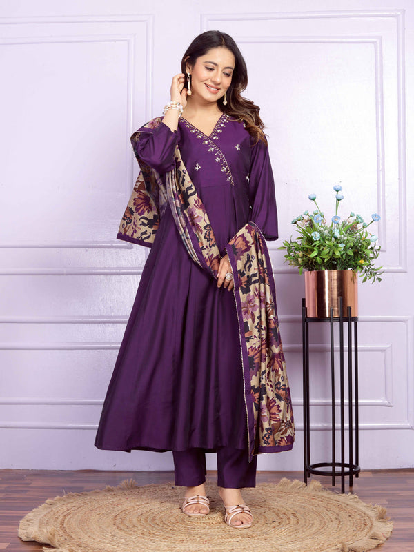 Purple Russian Silk Pant Suit 192889