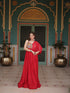 Red Navratri Special Heavy Readymade Reyon Gown Collection