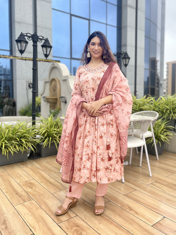 Multi Pure Cotton Cambric Pant Suit 192942