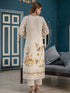 Cream Cotton Cambric Pant Suit 192944 Salwar Kameez