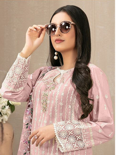 Pink Heavy Fox Georgette Pant Suit 192980 Closure View