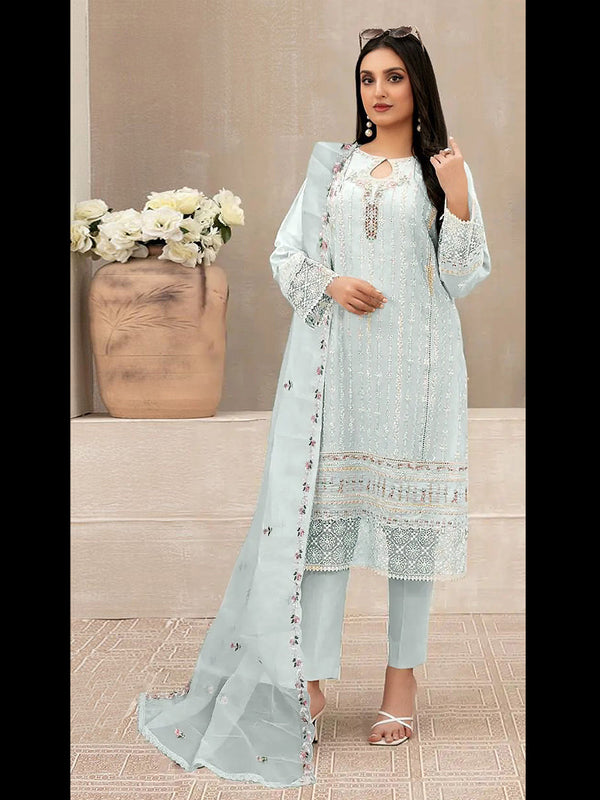 Sky Heavy Fox Georgette Pant Suit 192981