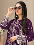 Purple Heavy Fox Georgette Pant Suit 192982 Closure View
