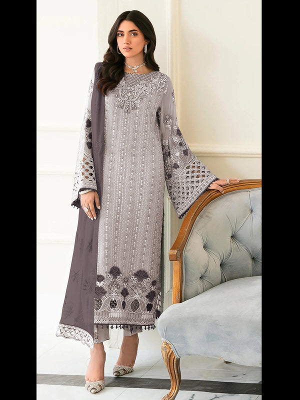 Light Beige Heavy Fox Georgette Pant Suit 192987