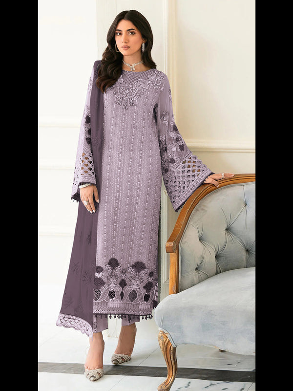 Light Purple Heavy Fox Georgette Pant Suit 192989