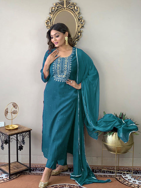 Rama Rayon Slub Pant Suit 193056 Closure View