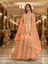 Peach Net Anarkali Suit 193081