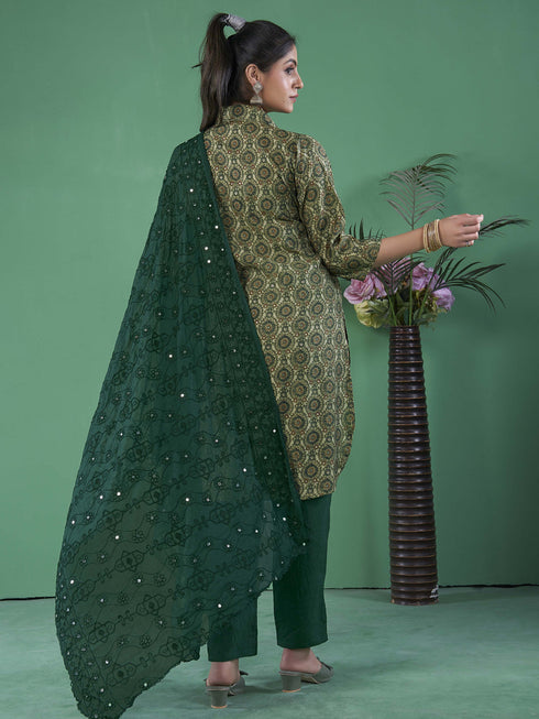 Multi Cotton Blend Pant Suit 193202 Back View